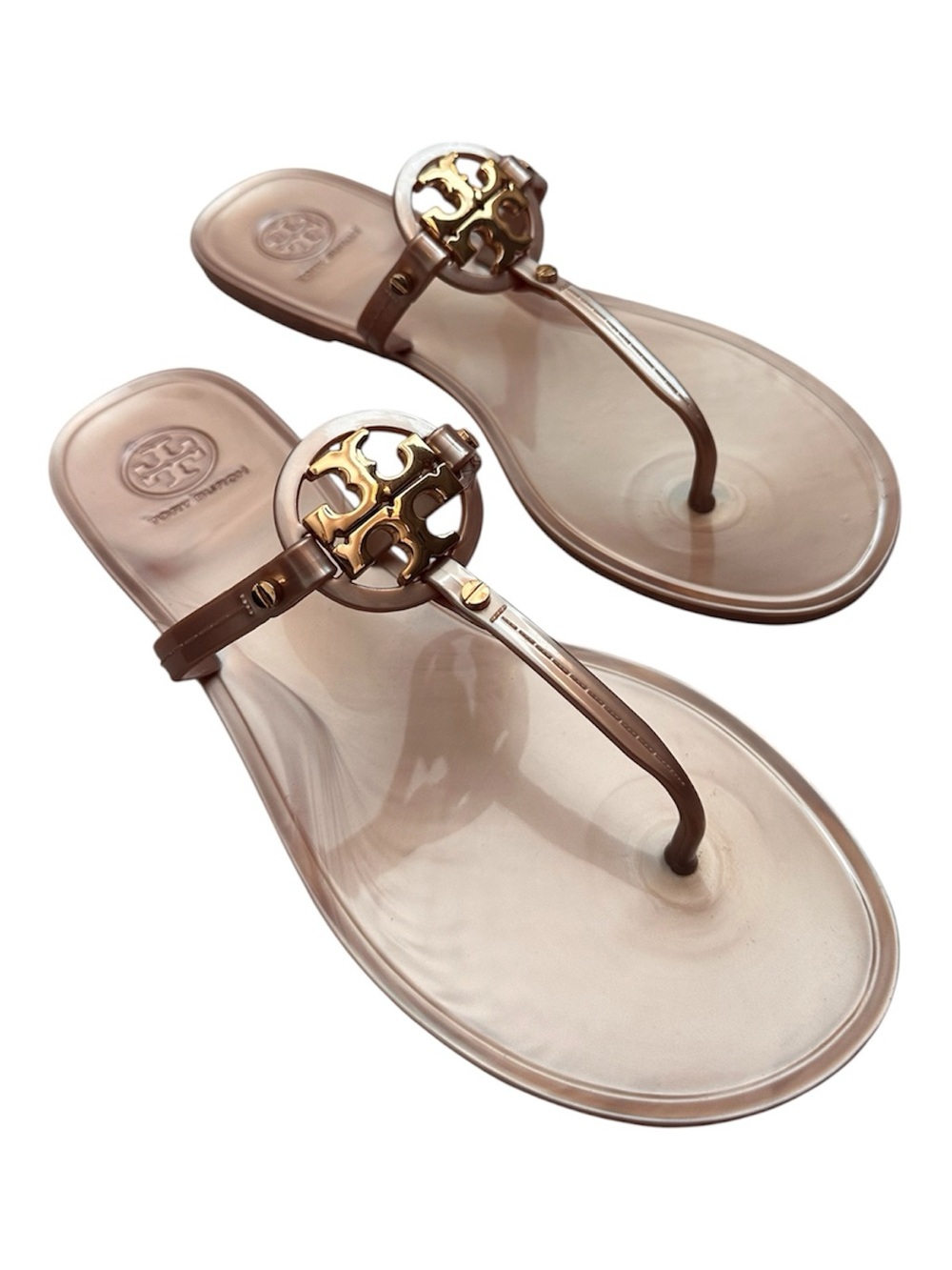 Tory Burch Mini Miller Jelly Thong Rose Gold Sandals